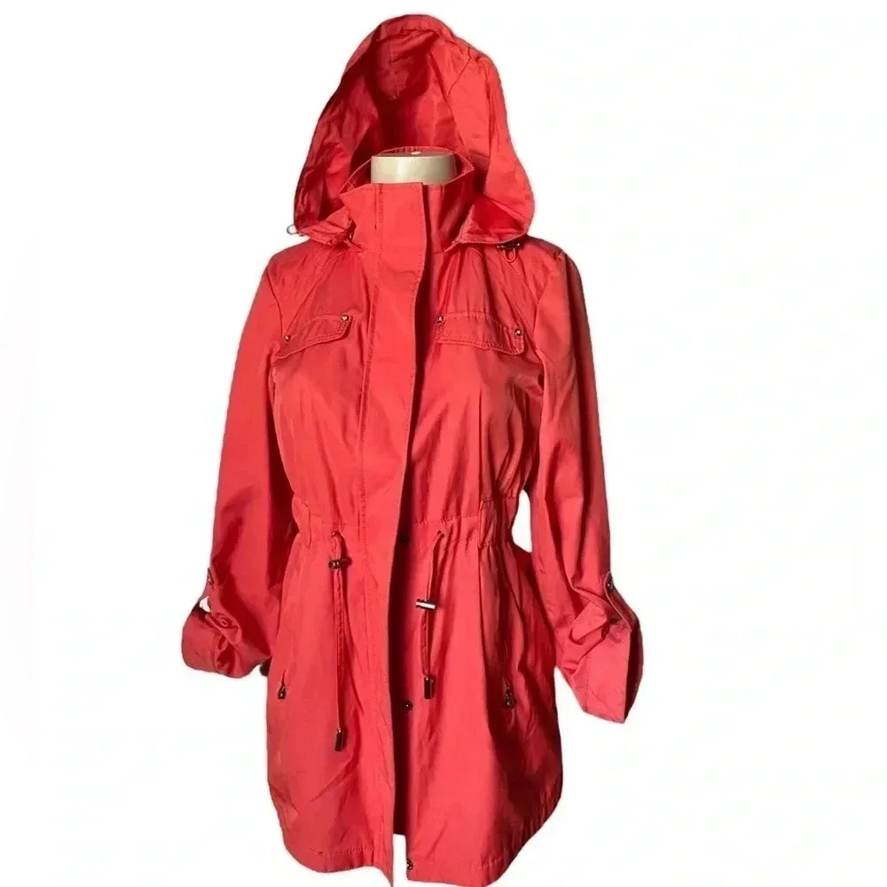 LAUNDRY by SHELLI SEGAL| Orange Water Resistant Cotton Blend Utility Coat Size S